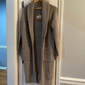 Soft Gray Long Cardigan Sweater